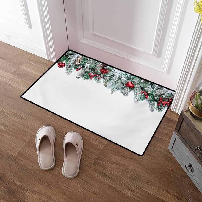 Front Door Mat Christmas Patio Outdoor Rug Snowy Xmas