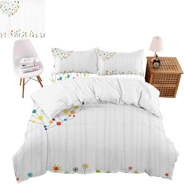 vroselv-home - Juego de Cama de 4 Piezas con diseño de Ramas de árbol
