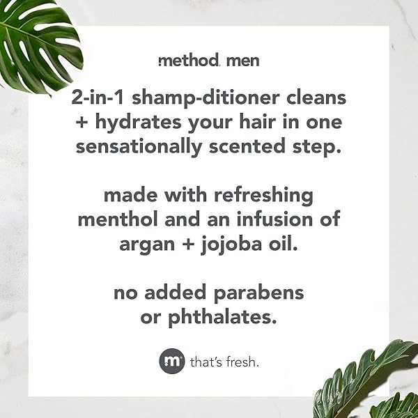 METHOD MEN 2 IN 1 SHAMPOO AND CONDITIONER, GLACIER + GRANITE, 14 OZ