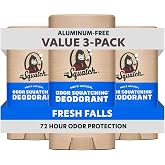 Dr. Squatch Natural Men&rsquo;s Deodorant, Aluminum Free Deodorant Men (3-Pack) | Natural Deodorant Men, Made with Charcoal &amp; Postbiotics, 72-Hour Odor Protection (Fresh Falls)