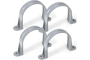 OURU 4pcs 3 Inch PVC Pipe Straps, 2-Hole Plastic Pipe Clamp, Conduit Clamp for Reinforcing Pipes, Conduits and Tubes