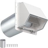 6Inch Hooded Wall Vent with Screen and Damper,Galvanized Steel Exhaust Vent | Dryer Vent Cover Outside 6" Vent Cover Exterior Vent Hood Wall Exhaust Vent Cover Cap for Kitchen/Range Hood/Outdoor Air Vent