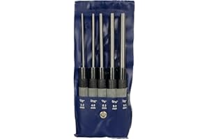 HHIP 8600-4103 5 Piece Extra-Long Drive Pin Punch Set with Black Nitrate Finish, 8" Overall Length