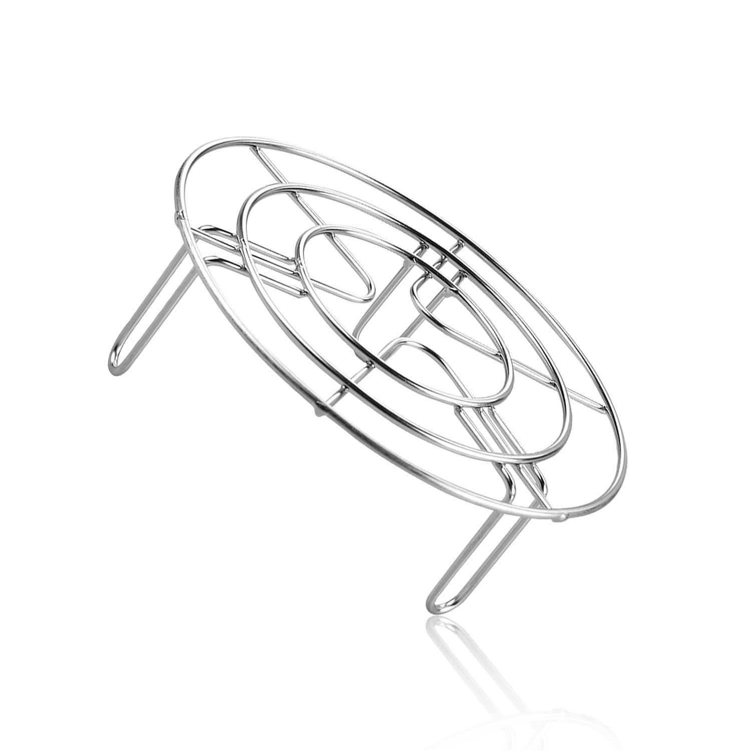 Rumyve Stainless Steel Round Steam Rack,Round Air Fryer Rack,Cooking Rack Round Kitchen Steel Single Deck Grill for Microwave Baking,Steamer(19cm)