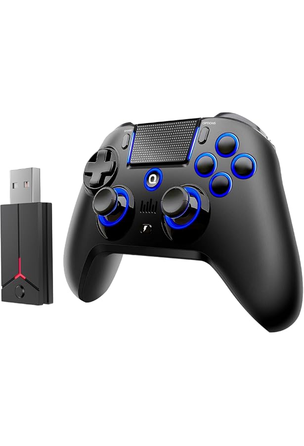 QRD Spark N5 Wireless Controller for PS4 Pro Slim PS3 PS2 Steam Deck PC Windows Mac TV Box, Halleffect Gamepad Joystick with 3.5mm Audio Port Speaker Mic, Macro N1 N2, Turbo Speed Up,PS4 controller QRD Spark N5 Wireless Controller for PS4 Pro Slim PS3 PS2 Steam Deck PC Windows Mac TV Box, Halleffect Gamepad Joystick with 3.5mm Audio Port Speaker Mic, Macro N1 N2, Turbo Speed Up,PS4 controller