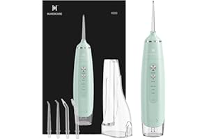 HUACO CARE Water Flosser Equipped with Two Water Tanks for Home and Travel,3 Modes Dental Oral Irrigator,Portable,IPX7 Waterproof,Powerful Battery Life, Water Dental Flossers for Teeth (Light Green)