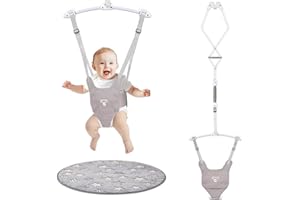 G TALECO GEAR Baby Jumper, Baby Jumper Doorway with Adjustable Strap, Protable Baby Jumpers and Bouncers, Easy to Assemble, Baby Bouncer Jumper with Soft Rug