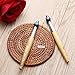 6 x Cute Novelty Ballpoint Bamboo Brush Style Shape Pens - Kids Party Pen - Unique Retractable Blue Ink for Writing in Notebooks and Journals - Gifts for Women Children or Men, Art Teachers too!