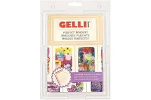 Gelli Arts Border Printing Kit – 4"x6" Gel Plate and Placement Tool, Reusable Monoprinting Pack for Home Art, Handmade Cards, Postcards, & Scrapbooking, Ideal Printmaking Supplies for DIY Crafts.