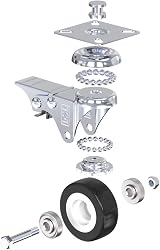 DSL Castor Wheels 50mm Heavy Duty Set of 4 Trolley Furniture Casters 240KG PU view 4