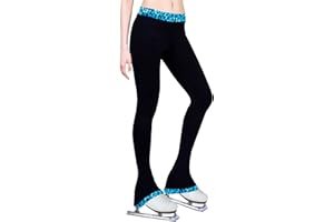 NY2 SPORTSWEAR Figure Skating Practice Pants Leopard Turquoise