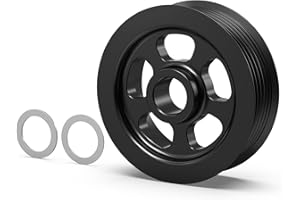 Bevinsee LS 3" OD Overdrive Alternator Pulley 6 Rib For LS1 LS2 LS3 LS6 Compatible with 98-02 F-Body 04-06 GTO 99-13 Truck/SUV V8, Billet Aluminum