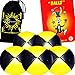 5x Pro Thud Juggling Balls - Deluxe (LEATHER) Professional Juggling Ball Set of 5 + Mister Babache Ball Juggling Book of tricks, and Fabric Travel Bag! (Black/Yellow)