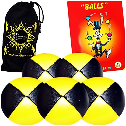 5x Pro Thud Juggling Balls - Deluxe (LEATHER) Professional Juggling Ball Set of 5 + Mister Babache Ball Juggling Book of tricks, and Fabric Travel Bag! - Image 3