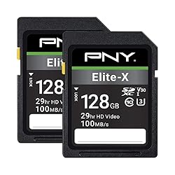 PNY 128GB Elite-X Class 10 U3 V30 SDXC Flash Memory