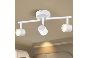 Arcfox 24W 3 Light Track Lighting Fixtures Ceiling 3000K LED Complete Track Lighting Kit White Dimmable Spotlight Flush Mount Adjustable Directional ETL, 24° 2440LM for Office Store Kitchen Gallery