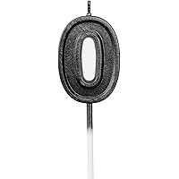 LUTER Black Glitter Happy Birthday Cake Candles Number Candles Number 0 Birthday Candle Cake Topper Decoration for Party…