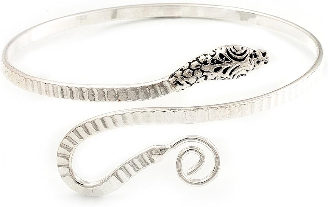 Rhodium Plated Snake Upper Arm Bracelet Armlet Adjustable