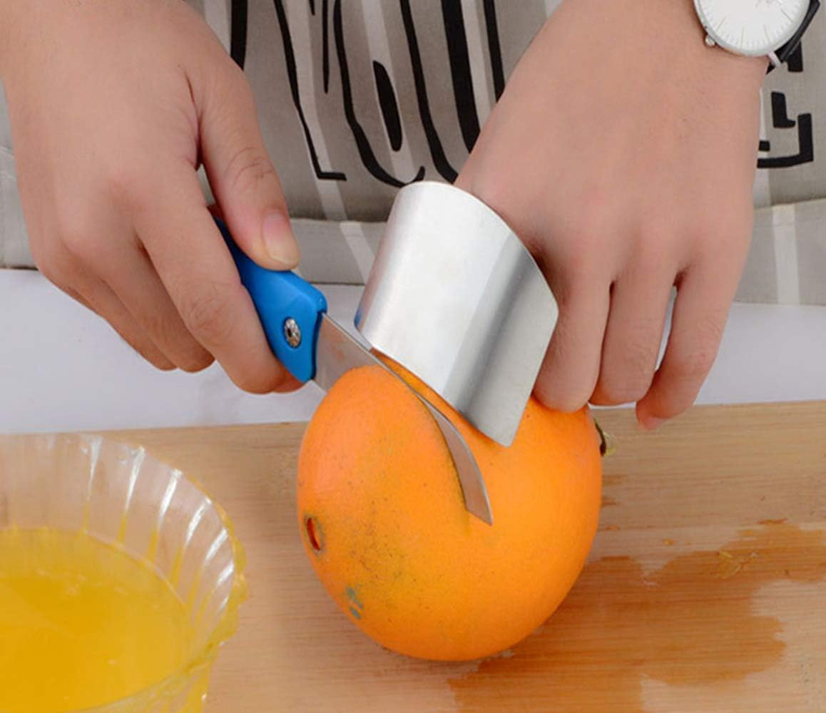 ZOCONE 2 PCs Finger Guard For Cutting Kitchen Tool Finger Guard Stainless Steel Finger Protector Avoid Hurting When Slicing and Dicing Kitchen Safe Chop Cut Tool (PH0088): Kitchen & Dining