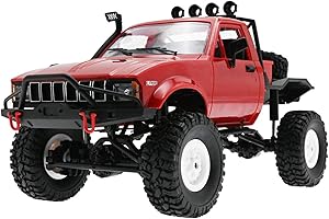 SVERTIBO 1/16 Scale RC Crawler, WPL C14 RC Truck RTR 4x4 Off-Road 2.4GHz Remote Control RC Rock Crawler with LED Lights for Kids & Adults Toy