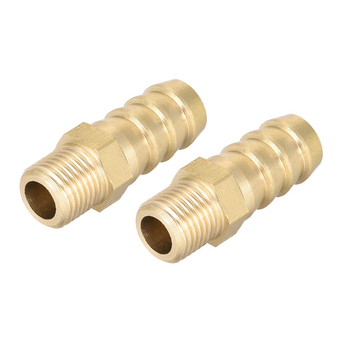 sourcing map Brass Fitting Connector Metric M10-1 Male to Barb Fit Hose ID 10mm 2pcs