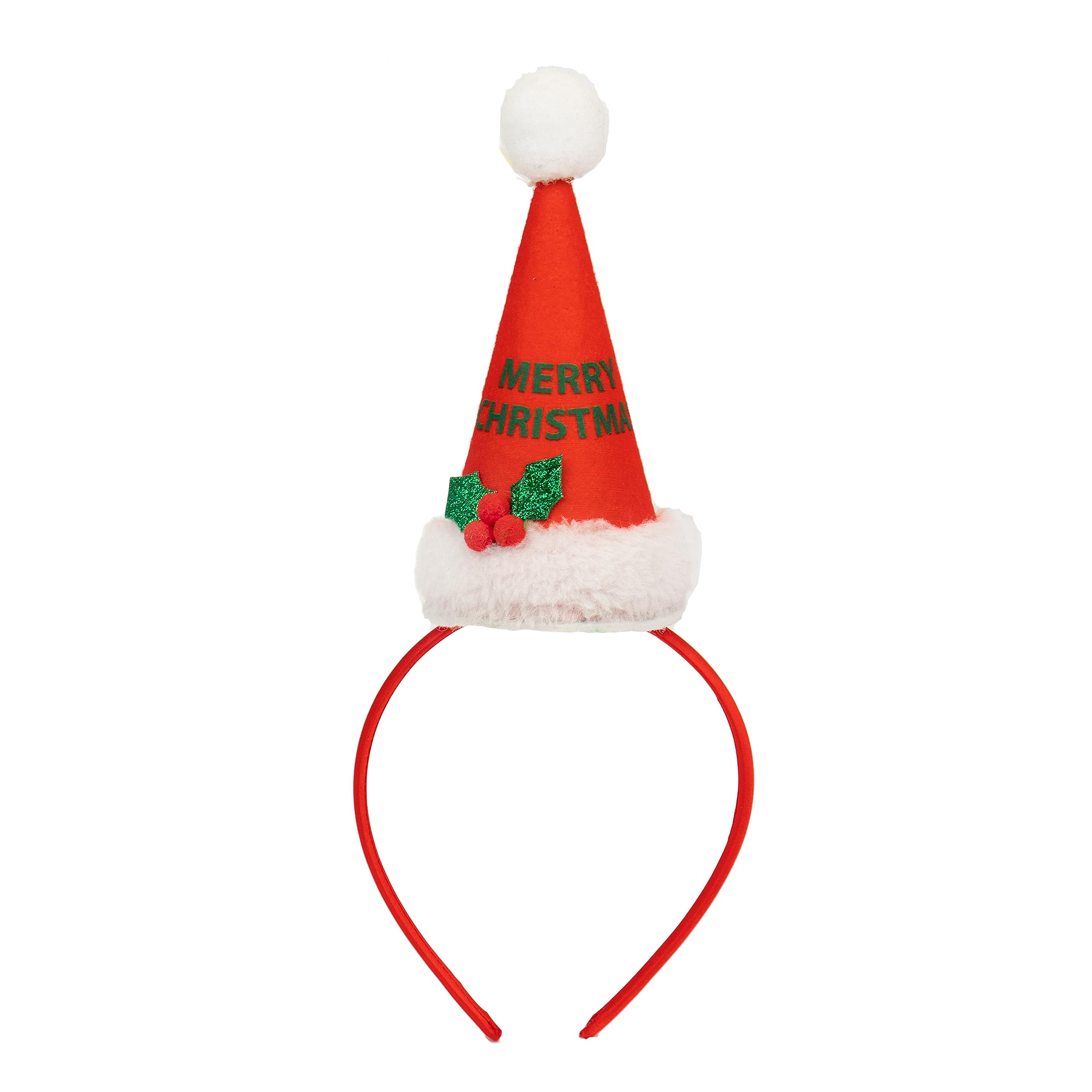 Talking Tables Reusable Novelty Christmas Red Santa Hat with Headband| Fun Dress Up Hair Accessory For Xmas Party, Home, or Office | Fabric Material| One Size Fits All | Quality Assured