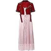 Aerith Cosplay Costume Aerith Gainsborough Pink Dress Coat FF7 Costume Adults Womens Halloween Christmas Outfits