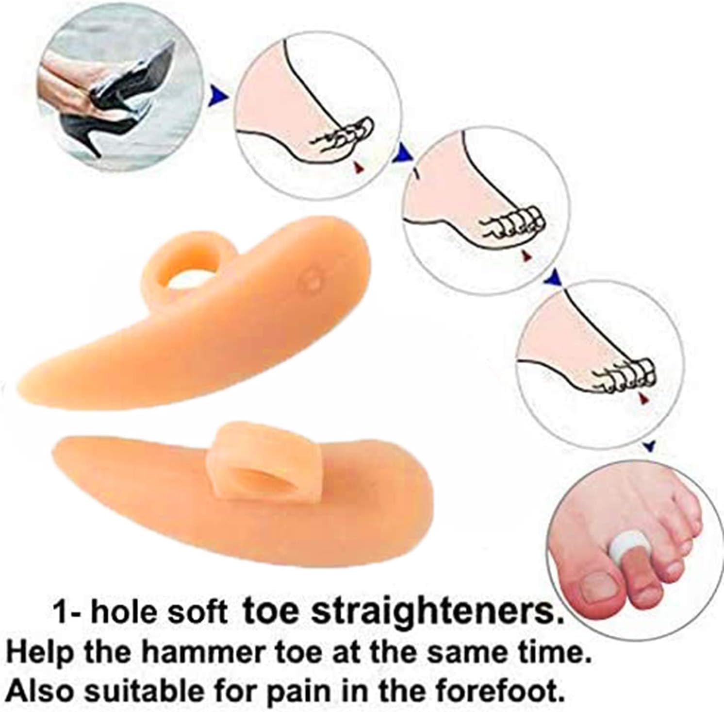 Mcvcoyh 10 Pieces Hammer Toe Cushions for Toes Toe Crests Pads, Gel Spacer Pads for Overlapping Toe Prevent Shoe Friction Curled Toes - Image 4