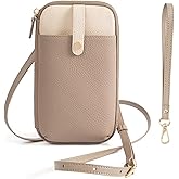 Genuine Cowhide Leather Small Crossbody Bags for Women, Smart Design Phone Bag Wristlet Wallet With Card Slots & 2 Straps