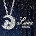 J.NINA White Gold Plated Necklace Jewelry Gift for Women Necklace Moon Star Necklaces Girls Pendant Neckloace with Crystals Gift for Wife Daughter Girlfriend on Anniversary Birthday