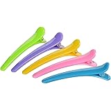 Rioa 10 Pcs Professional Multicolor Plastic Duck Teeth Bows Hair Clips Hairdressing Salon Hair Grip Crocodile DIY Accessories Hairpins Chic Styling Claw Hair Barrettes