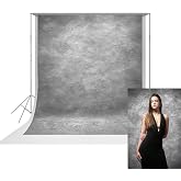 UrcTepics 8x10ft Grey Polyester Portraits &amp; Headshots Backdrop, No Stand | 10cm Wide Top Rod Pocket, Abstract Textured, Professional Photo Backdrop, Photoshoot Studio