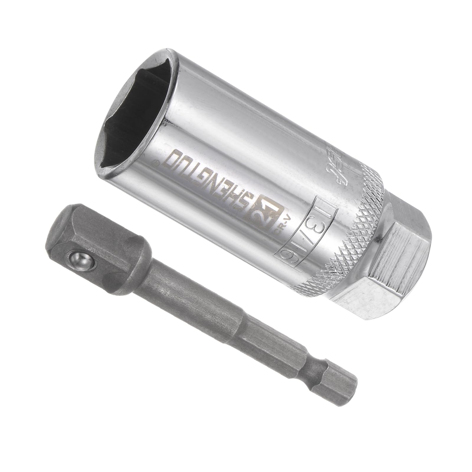 CoCud Spark Plug Socket Set, Metric 21mm 3/8" Drive 2.5" Length, CR-V Mirror Finish Magnetic Socket with Socket Extension - (Applications: for Fastener)