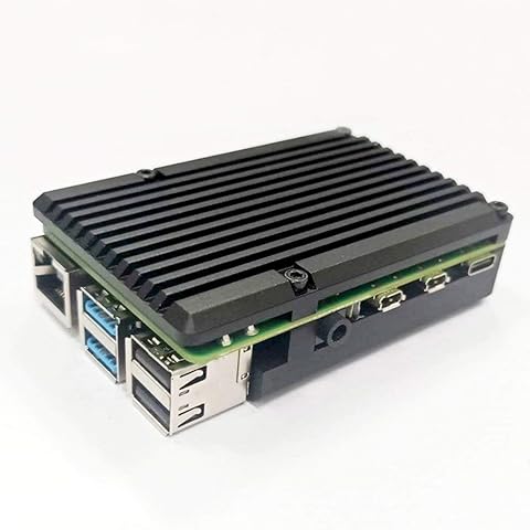 Heaviesk para Raspberry Pi 4 Modelo B Carcasa Universal de Aluminio con Doble Ventilador Gratuito Carcasa para Raspberry Pi 4 Modelo B Carcasa Oficial