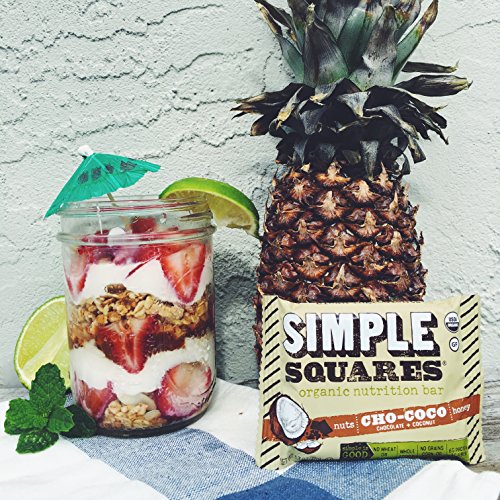 Simple Squares Paleo Snacks | Organic, Non GMO, No Dairy, Gluten Free Paleo and Keto Snacks Low Carb Food | Naturally Made For Low Sugar, Low Carb Snacks diets. (Coconut Nuts & Honey, 12 - Pack)