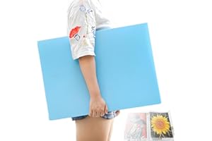 MOTEERLLU A2 Storage Book Suitable for 22x15 inches Diamond Paintings,Diamond Art Kit Storage Container with 30 Pocket Sleeves,Portfolio Folder for Artwork (Blue)