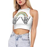 Ainuno Cropped Tank Top for Women Teen Girls Sexy Crop Tops Sleeveless Shirts