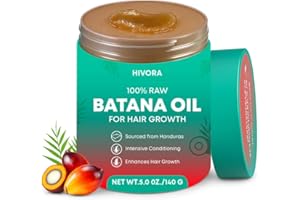 HIVORA Raw Batana Oil for Hair Growth - 100% Pure & Organic 5oz Batana from Honduras, Dr. Sebi Inspired Cold-Pressed Hair & Scalp Oil, Thickens & Strengthens Natural Hair for Men & Women