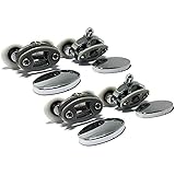 Smooth Set of 4 New Oval Metal Alloy Double Wheel