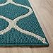 Maples Rugs Rebecca Contemporary Kitchen Rugs Non Skid Accent Area Carpet [Made in USA], 1'8 x 2'10, Teal/Sand