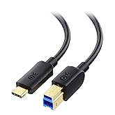 Cable Matters USB C to USB B 3.0 Cable 6.6 ft (USB C to USB Type B 3.0, 3.0 USB B to USB C) in Black