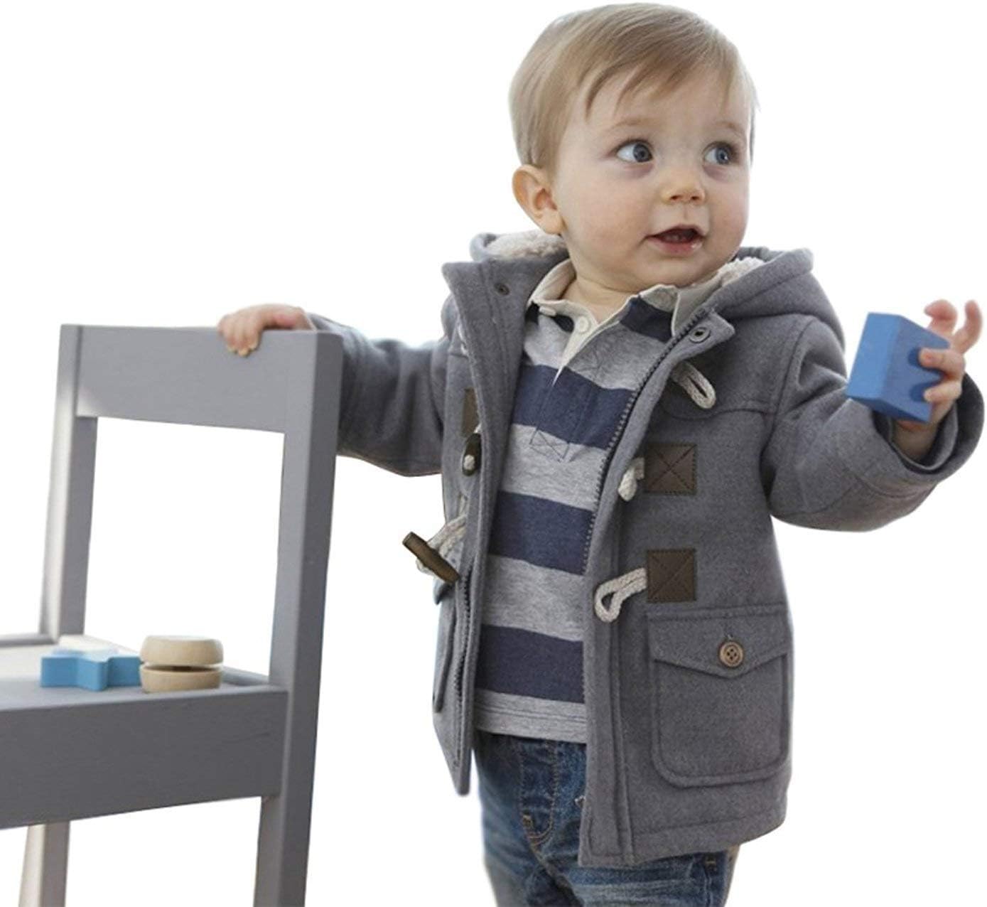Tubute Unisex Baby Winter Coats Fleece Jackets Duffle Zipper Outerwear with Hoodies