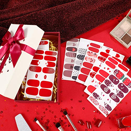 8 Sheets Christmas Nail Stickers Strip Nail Polish Stickers Full Nail