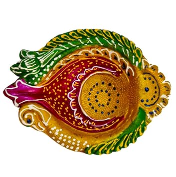 DMS RETAIL Handmade Terracotta Decorative Diya for Diwali Decoration Mitti DiyaOil Lamp Earthen Clay Diya Akhand Diya Big Size Pack of (2)