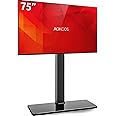 AOKCOS Swivel TV Floor Stand for 43-75 Inches TVs, 8 Level Height Adjustable Corner Extra Tall TV Stand Mount for Living Room/Bedroom, Holds up to 110 lbs,MAX VESA 600x400mm,Black