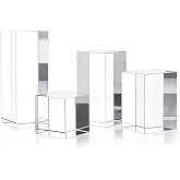 Genuine K9 Crystal Blank Blocks for Inner Laser Engraving | 1.6 x 1.6" Base with 1.6", 2.4", 3.2" &amp; 3.9" Heights Cube, High Clarity Crystal for 3D UV Engraving