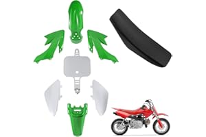 Fancemot ABS Plastics Kit with High Elasticity Tall Seat, Pit Dirt Bike Plastic Fender, Thicker Plastics Compatible with Honda XR50R CRF50F XR50 CRF50 SDG SSR 50cc-110cc Pit Dirt Bike