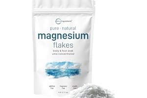 Micro Ingredients Magnesium Flakes, 6lbs | Great Alternative to Epsom Salt for Foot & Body Bath Soaks | High Absorption | Natural Magnesium Chloride Minerals | Relaxation & Skin Hydration Support