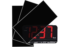 FLANCCI Light Dimming Sheets, Light Blocking LED Covers, Custom Size (3 Sheets) Dimming Stickers Sheet for Alarm Clocks, Electronic Games, Cellphones, Appliance - Dimming 80% ~ 100%, (3Sheets = 3 Uncut)