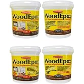 Abatron WoodEpox 2 Pint Kit 2 Part Structural Epoxy Wood Replacement Compound Shrink Free Wood Filler that Repairs and Rebuilds Missing Wood (2 Pack)